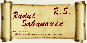 Radul Šabanović vizit kartica